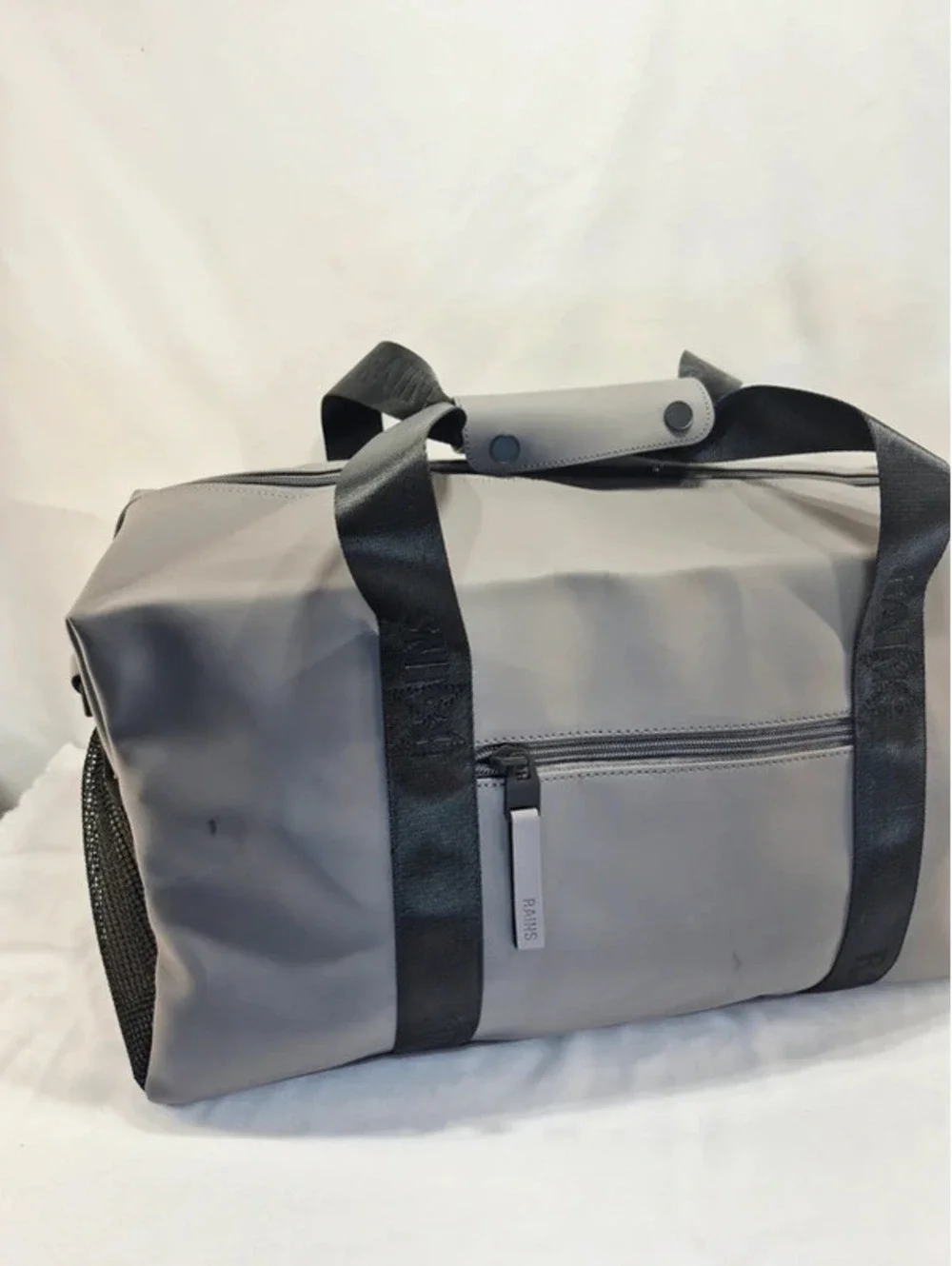 Rains Trail Gym Duffle Bag in Gray Shoulder Strap Waterproof